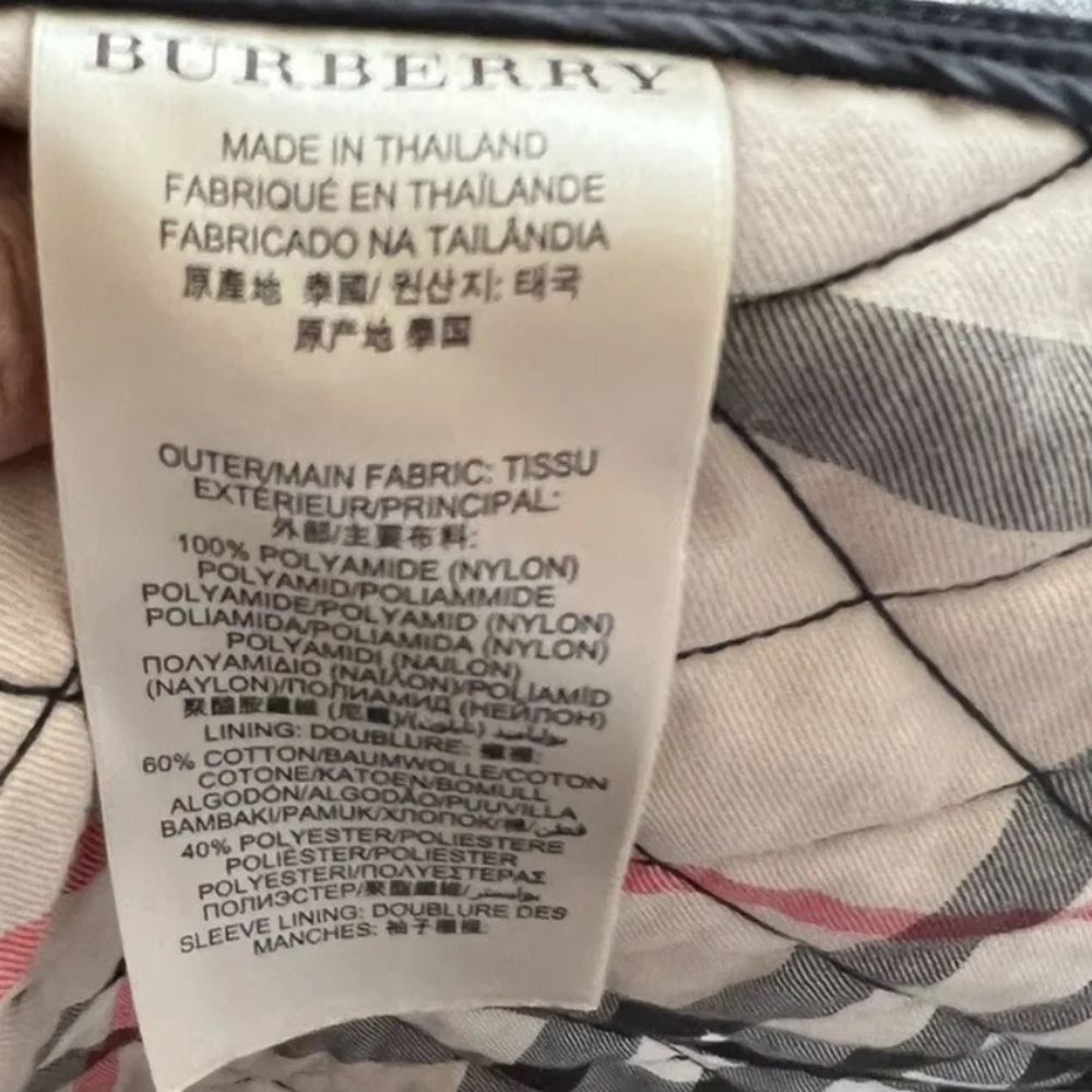 BURBERRY leather trim diamond Quilted Jacket coat navy blazer XL - Picture 8 of 10